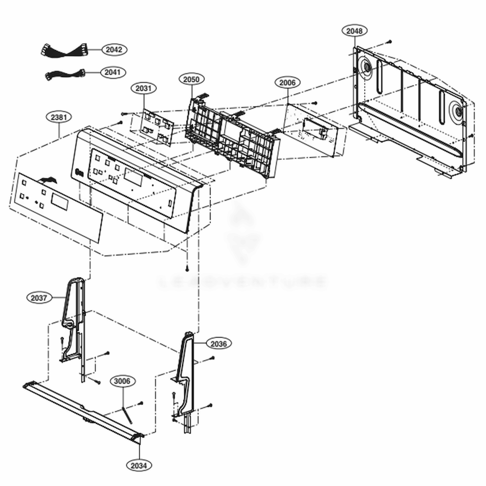Controller Parts Diagram and Parts List for LRE3085ST FSTLLGA LG Wall Oven