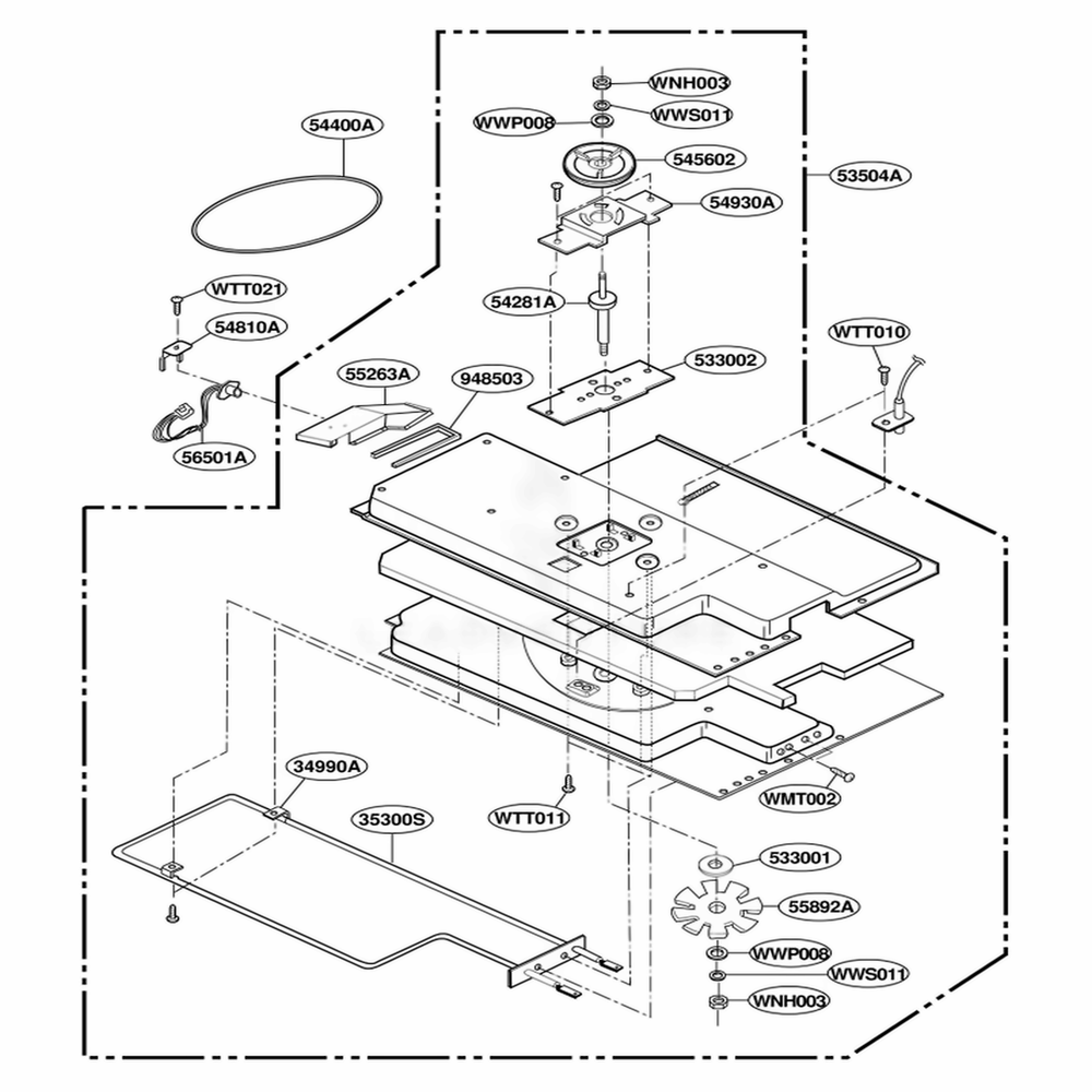Plate Chamber Assy Parts Diagram and Parts List for YKHMC107EWH0 WHEKAC LG Range