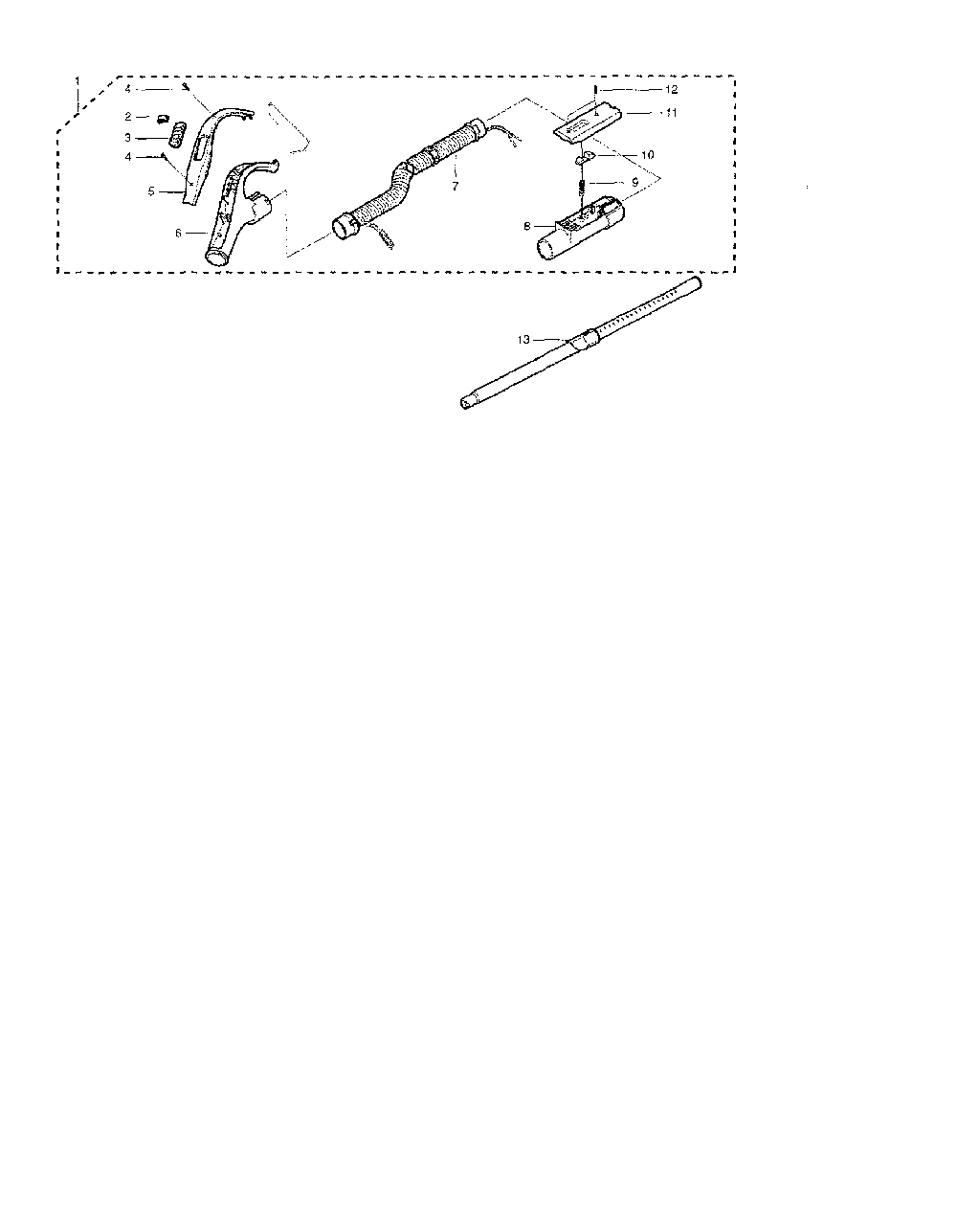 Hose and attachments Diagram and Parts List for 72124195S  Kenmore Canister Vacuum