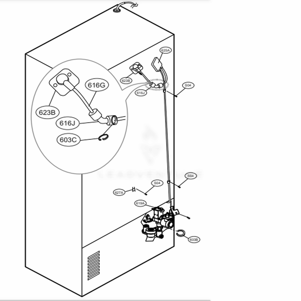 Valve And Water Tube Parts Diagram and Parts List for 74043 ASTCSE0 LG Refrigerator