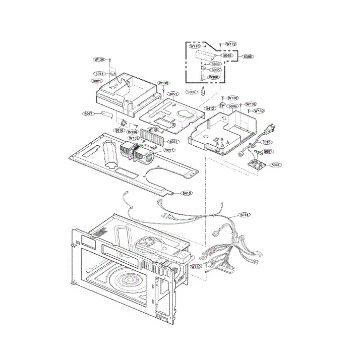 Interior 2 Diagram and Parts List for LMVH1711ST 00 LG Microwave