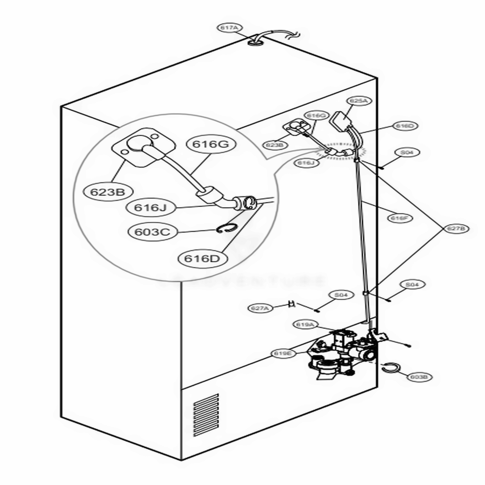 Main Diagram and Parts List for 72182 ASWCSE5 LG Refrigerator
