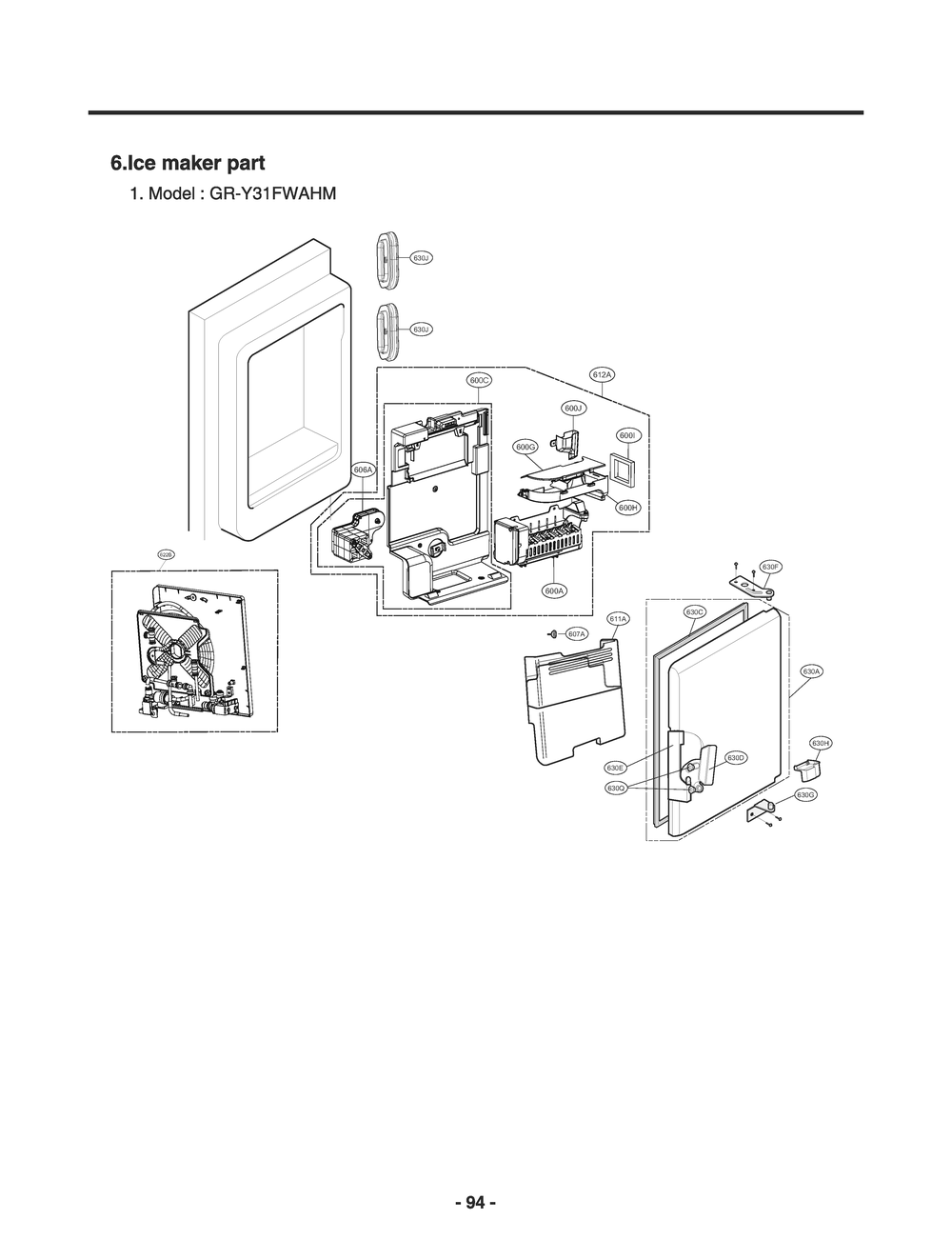 Diagram 8 Diagram and Parts List for GR-Y31FWAHM ASBCNA0 LG Refrigerator