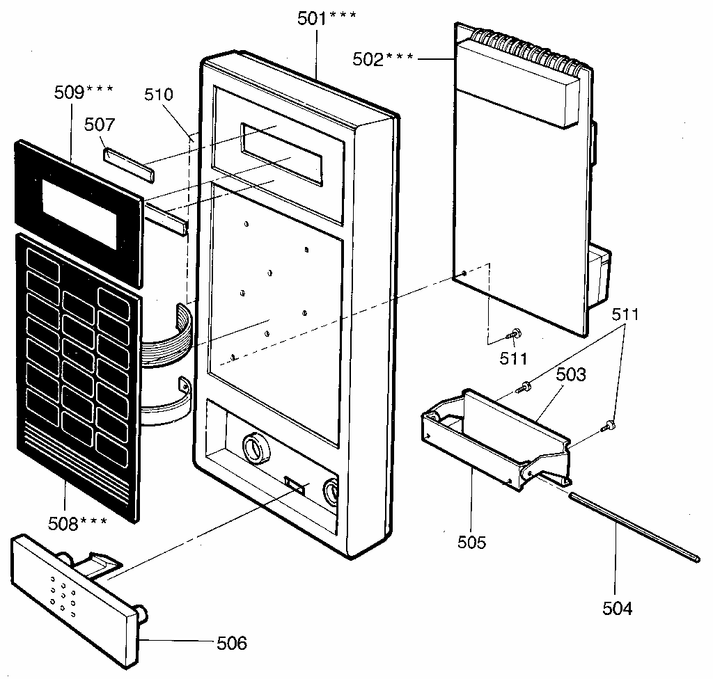 Control Panel Diagram and Parts List for 7218942580  Kenmore Microwave