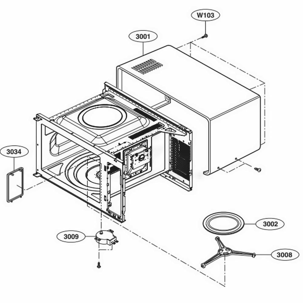 Oven Cavity Parts Diagram and Parts List for LCS1413SB CBKELGA LG Wall Oven