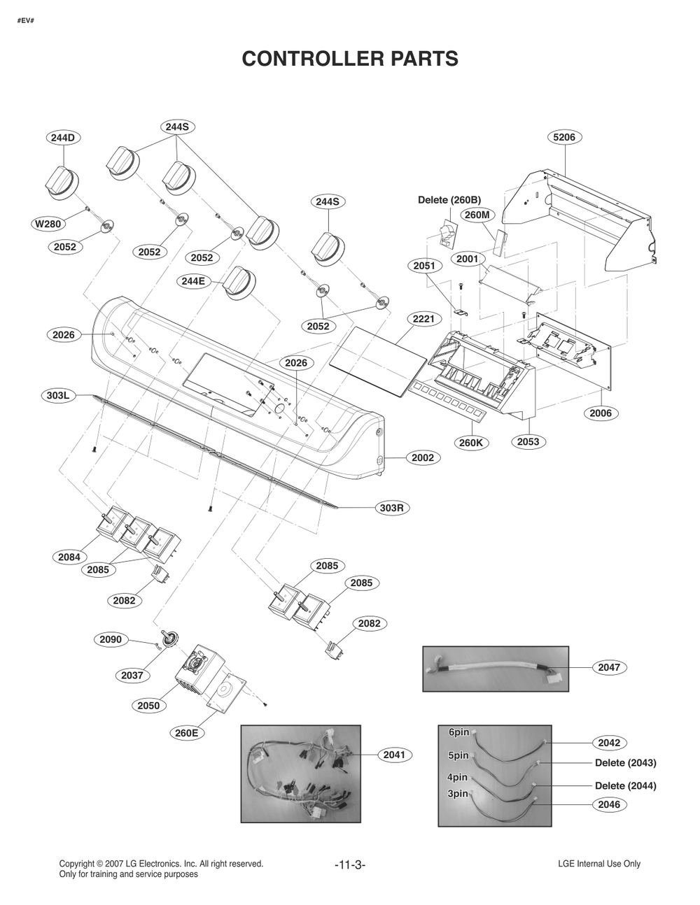 Controller Parts Diagram and Parts List for FR475ALS ABDLLGA LG Range
