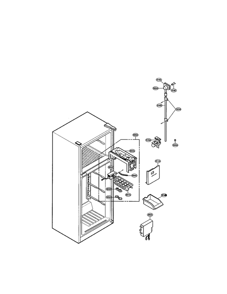 Icemaker Diagram and Parts List for LRTPC2031BS  LG Refrigerator