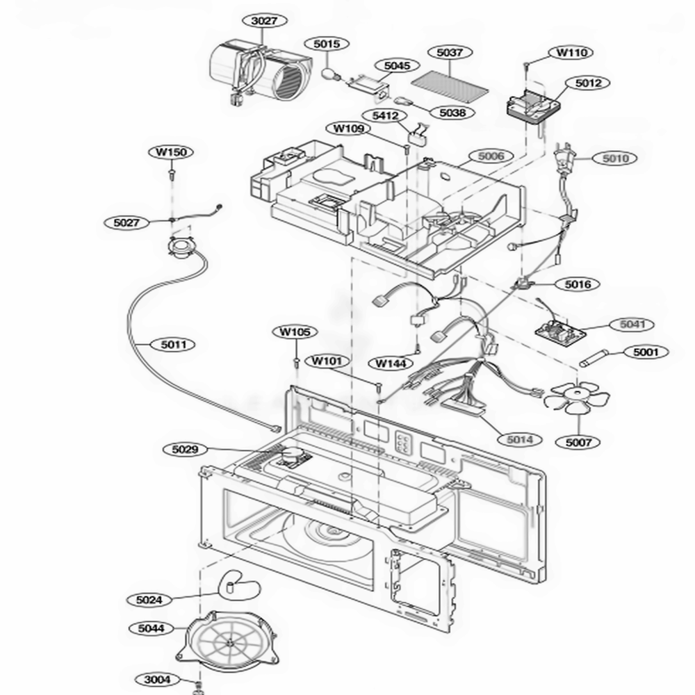 Interior Parts 3 Diagram and Parts List for MMV5165AAB CB1EMTG LG Wall Oven