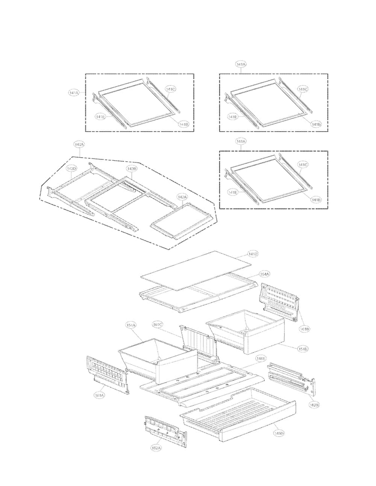 Refrigerator Parts Diagram and Parts List for LFX28968ST 01 LG Refrigerator