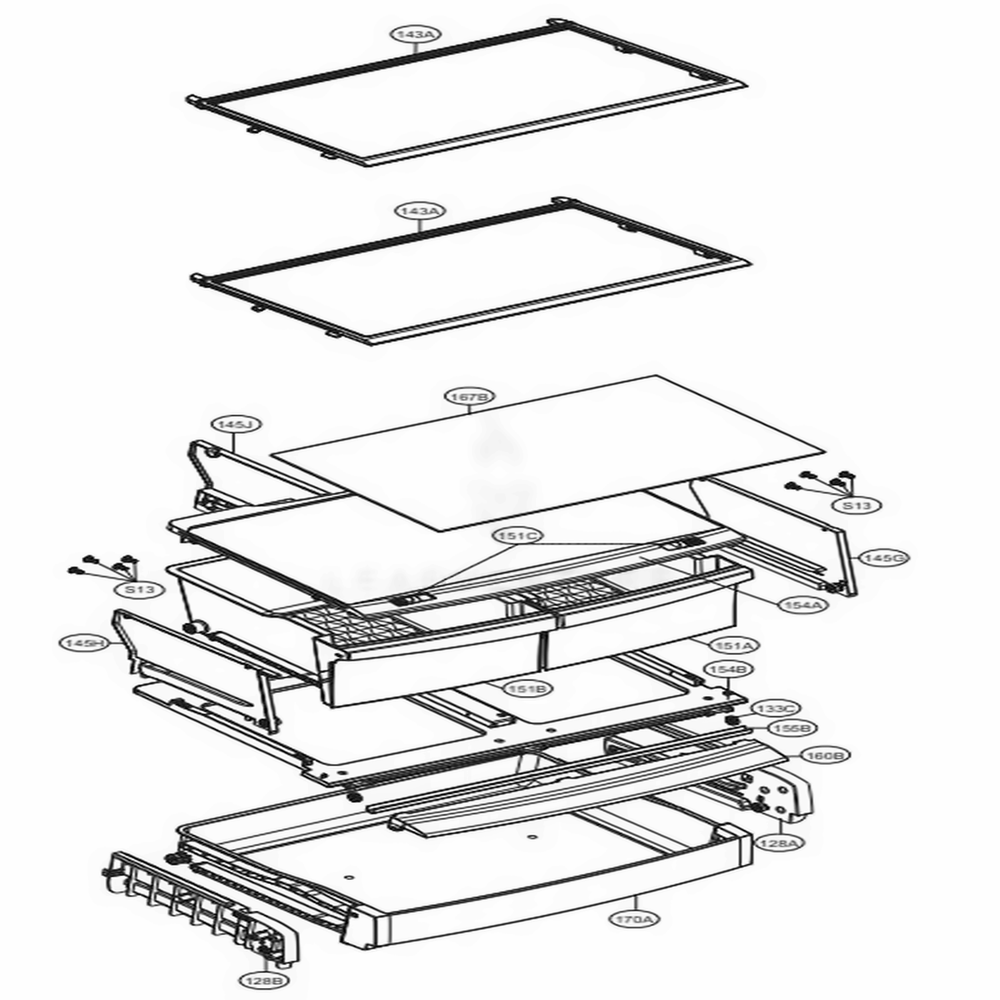 Refrigerator Parts Diagram and Parts List for 78042 ASWCSE0 LG Refrigerator