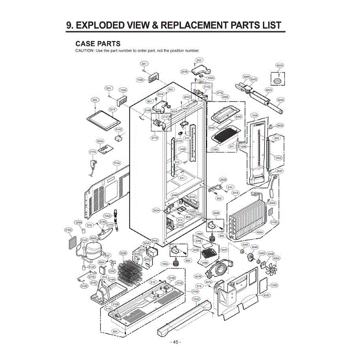 Section 4 Diagram and Parts List for LFX25971SB AWBCLGA LG Refrigerator