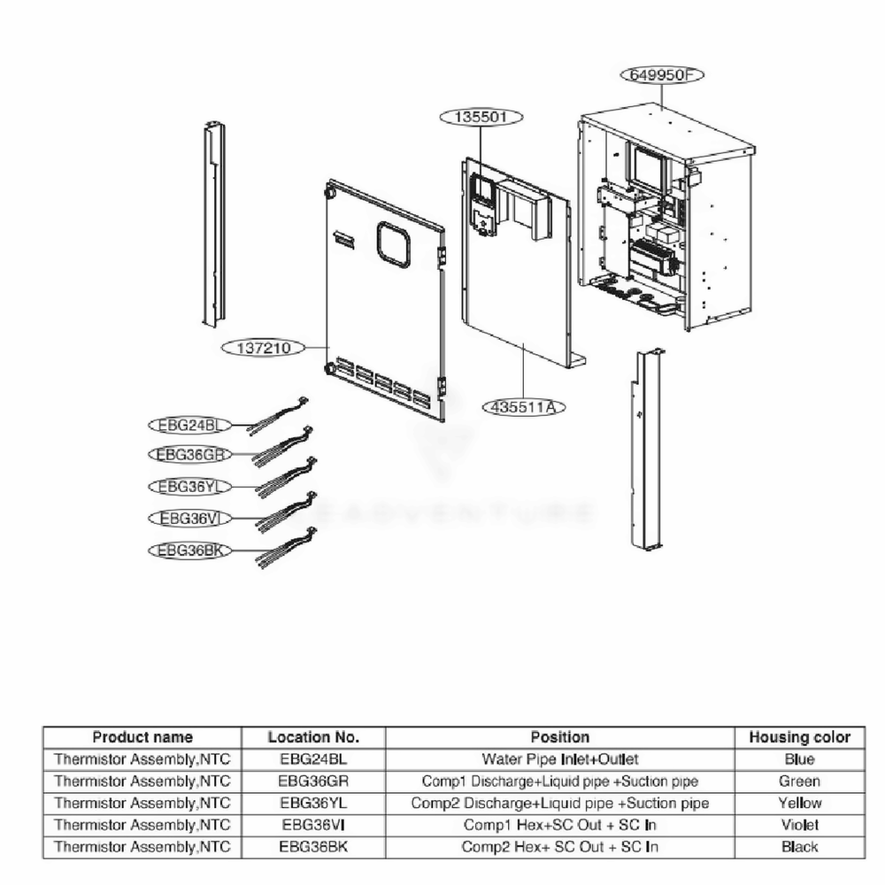 Main 3 Diagram and Parts List for ACAH020VDTB AAAAAAU LG Air Conditioner