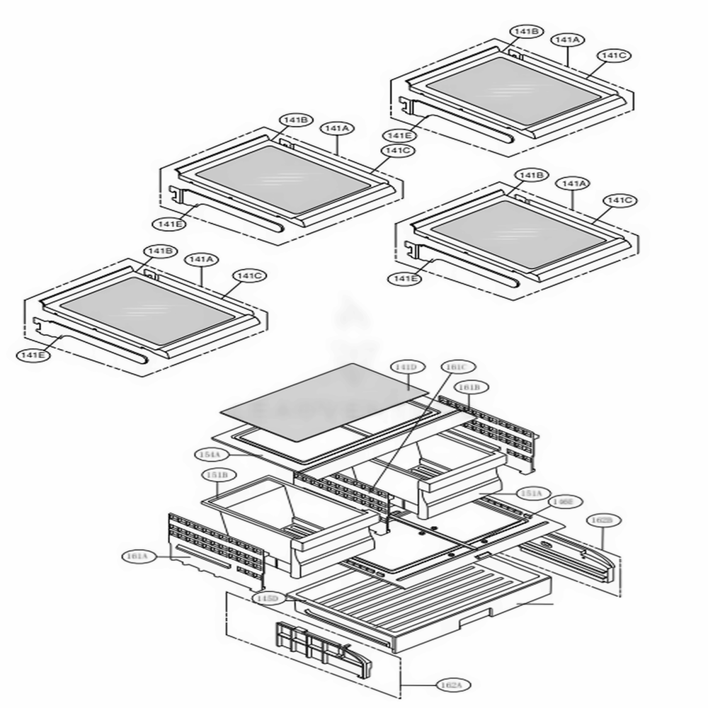 Refrigerator Parts Diagram and Parts List for LFCS25426S ASTCNA0 LG Refrigerator