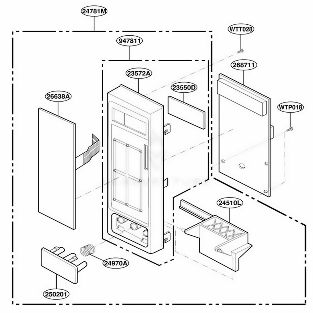 Controller Parts Diagram and Parts List for JE1340WB MWEGEU LG Range