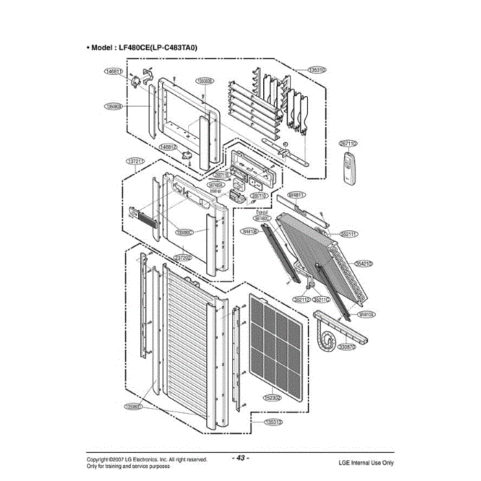 Section 2 Diagram and Parts List for LF480CE ANWAEUS LG Air Conditioner