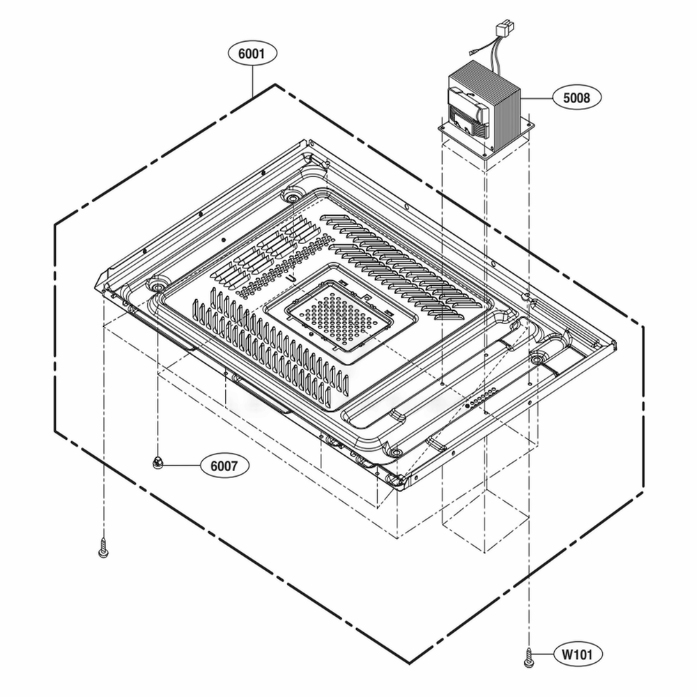 Base Plate Parts Diagram and Parts List for UPRM3010ST CSBESGN LG Range