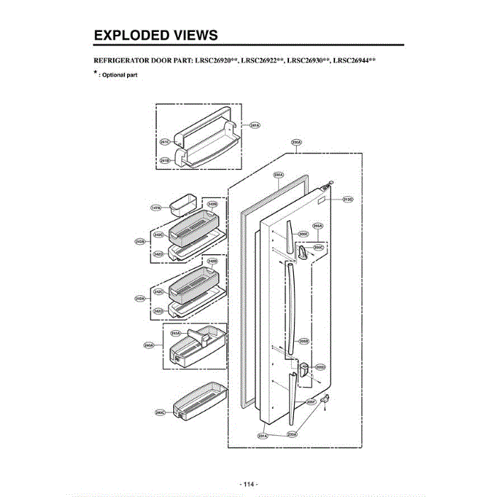 Section 6 Diagram and Parts List for LRSC26922TT ATICLGB LG Refrigerator
