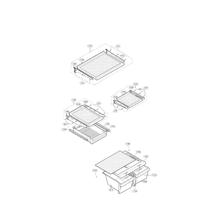 Refrigerator Diagram and Parts List for LTC22350WH 00 LG Refrigerator