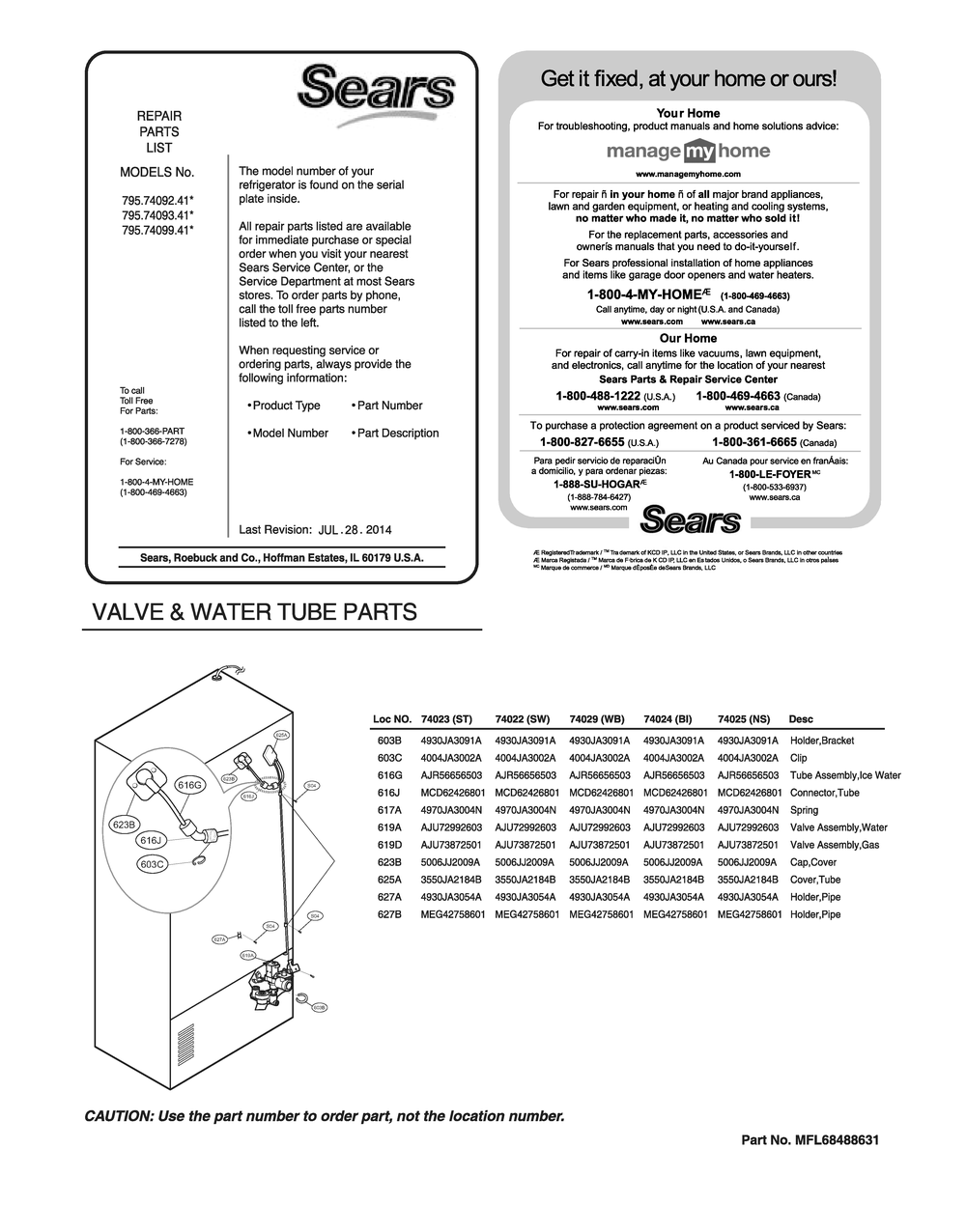 Diagram 1 Diagram and Parts List for GR-L338HQTM ASWCSE1 LG Refrigerator