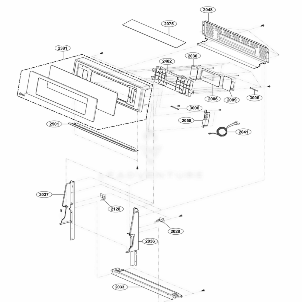 Controller Parts Diagram and Parts List for LRG3095ST FSTELGA LG Range