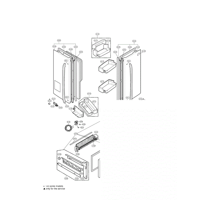 Doors Diagram and Parts List for LFX25971SW 00 LG Refrigerator