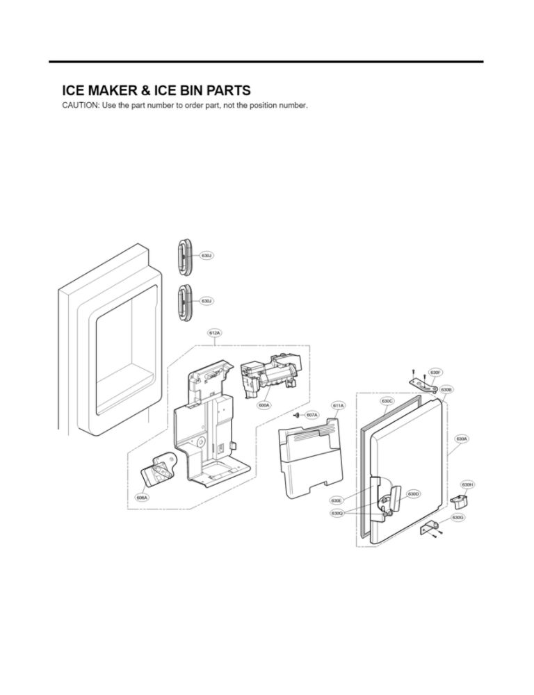 Ice Maker And Ice Bin Parts Diagram and Parts List for LFX31935ST 03 LG Refrigerator