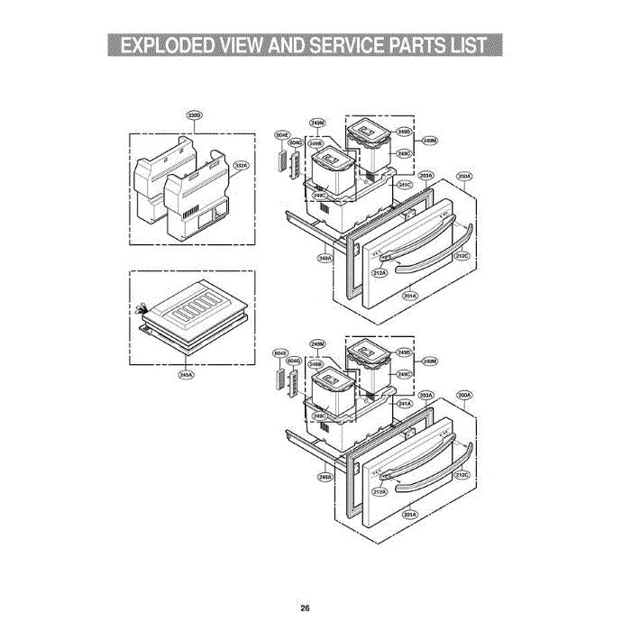 Section 2 Diagram and Parts List for GR-K09S AWSCSJA LG Refrigerator