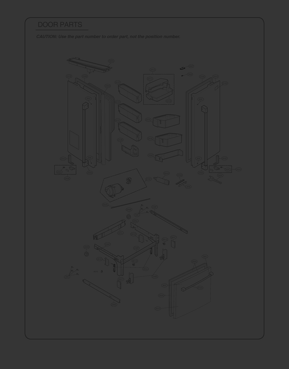 Door Parts Diagram and Parts List for GR-L318LSZM ASTCSE0 LG Refrigerator