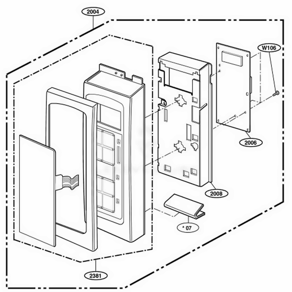 Controller Parts Diagram and Parts List for 80603 ASBESEA LG Range