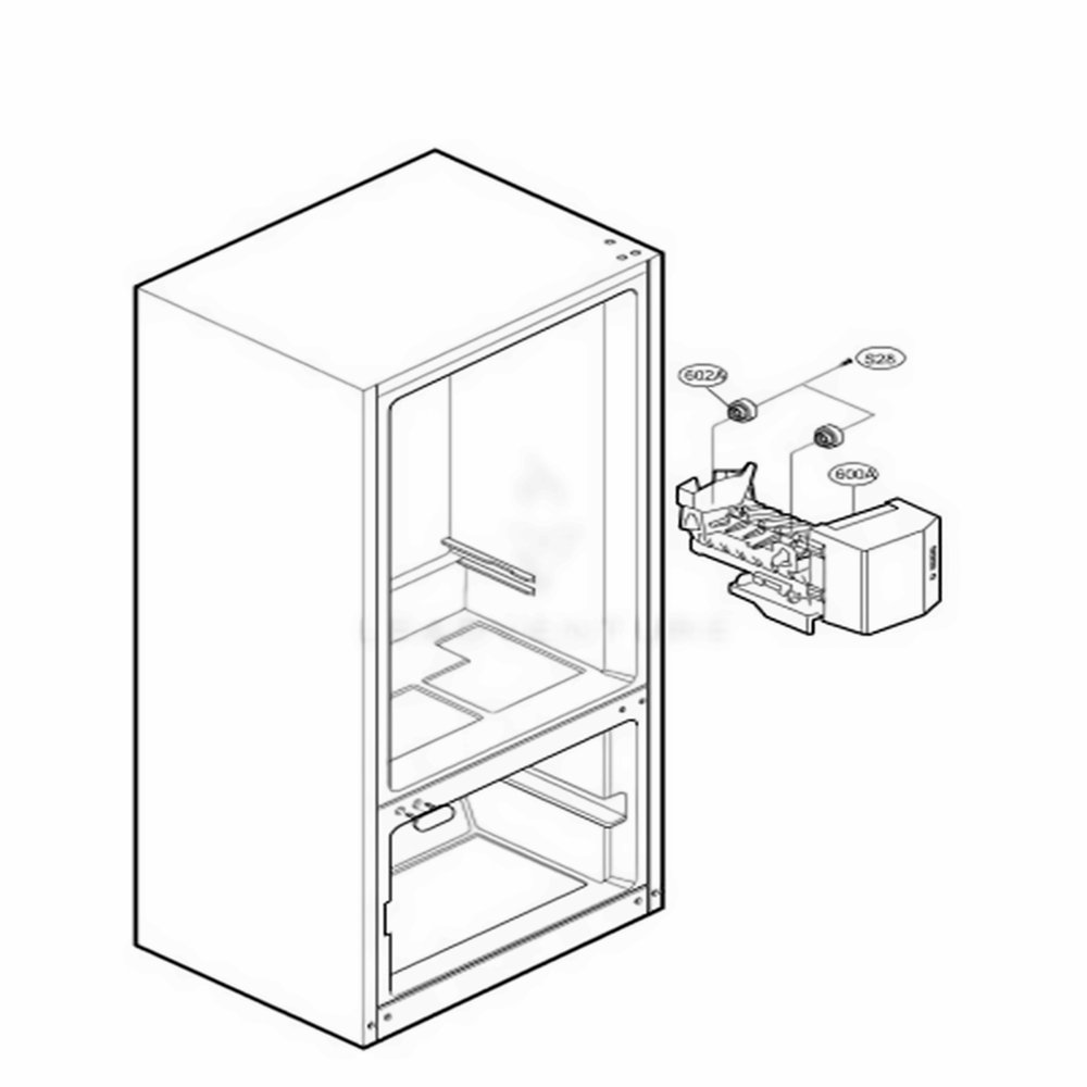 Ice Maker Parts Diagram and Parts List for LRDC20731ST ASTCLGY LG Refrigerator