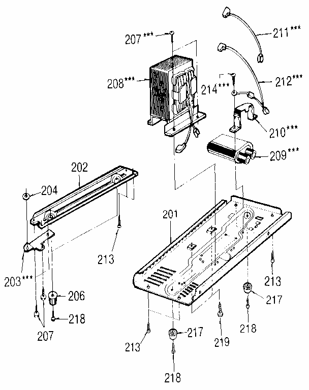 Microwave Diagram and Parts List for 7218903580  Kenmore Microwave