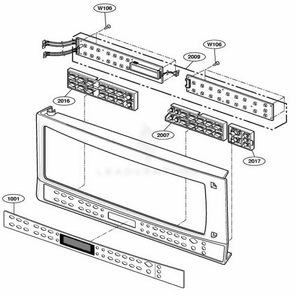 Controller Parts 1 Diagram and Parts List for 64769 AB1ESEA LG Range