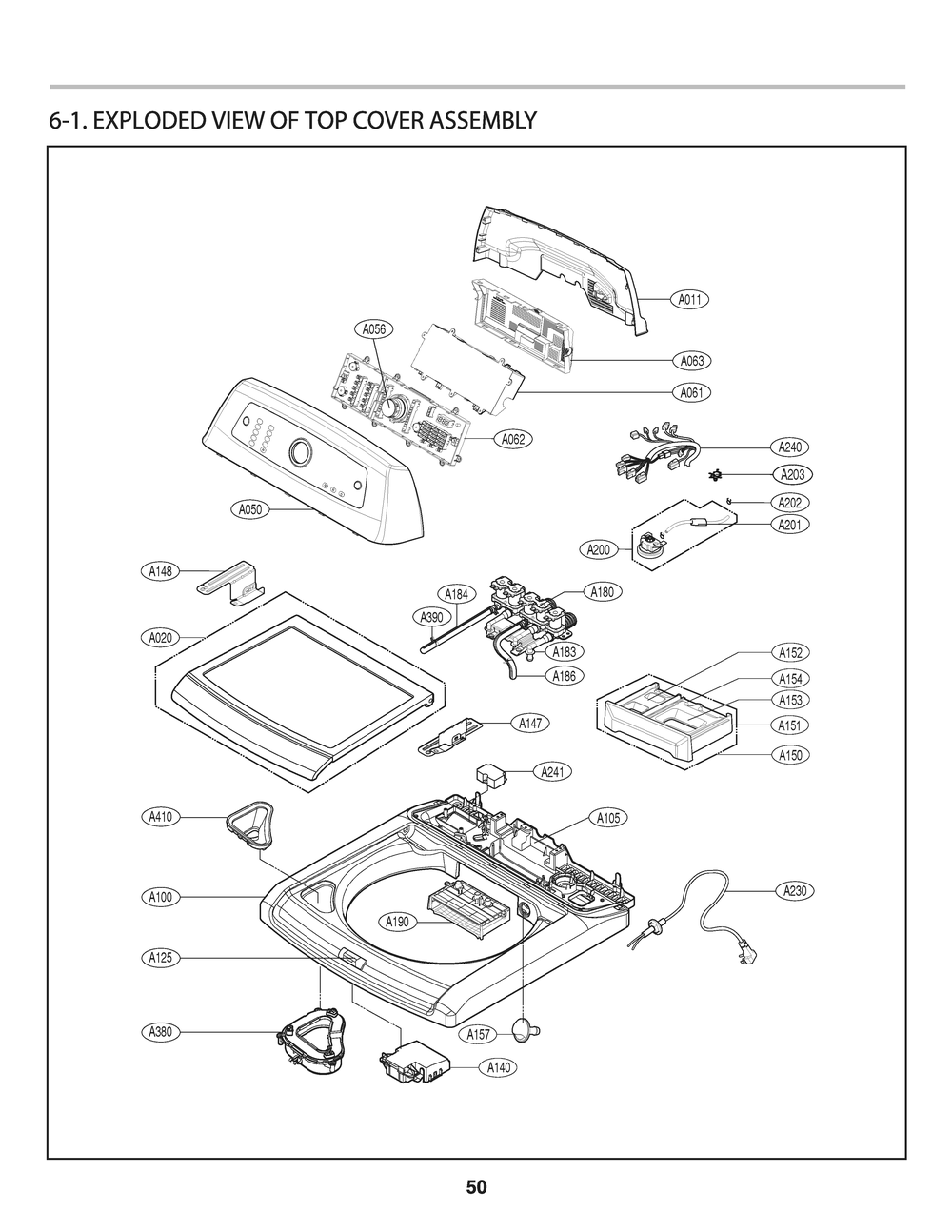 Top Cover Assembly Diagram and Parts List for T1776HDFST ABWETEU LG Washer