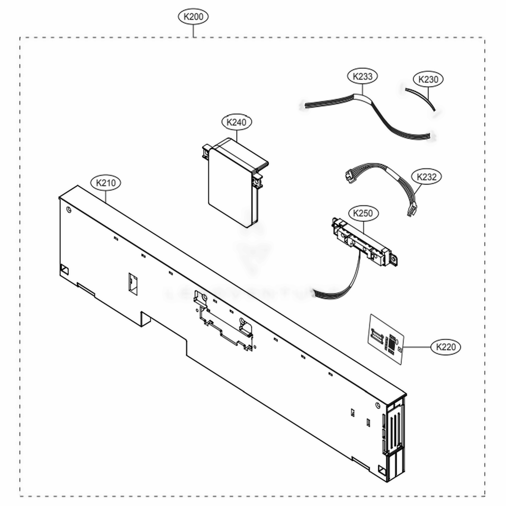Panel Assembly Diagram and Parts List for LDT7808ST ASTESNA LG Dishwasher