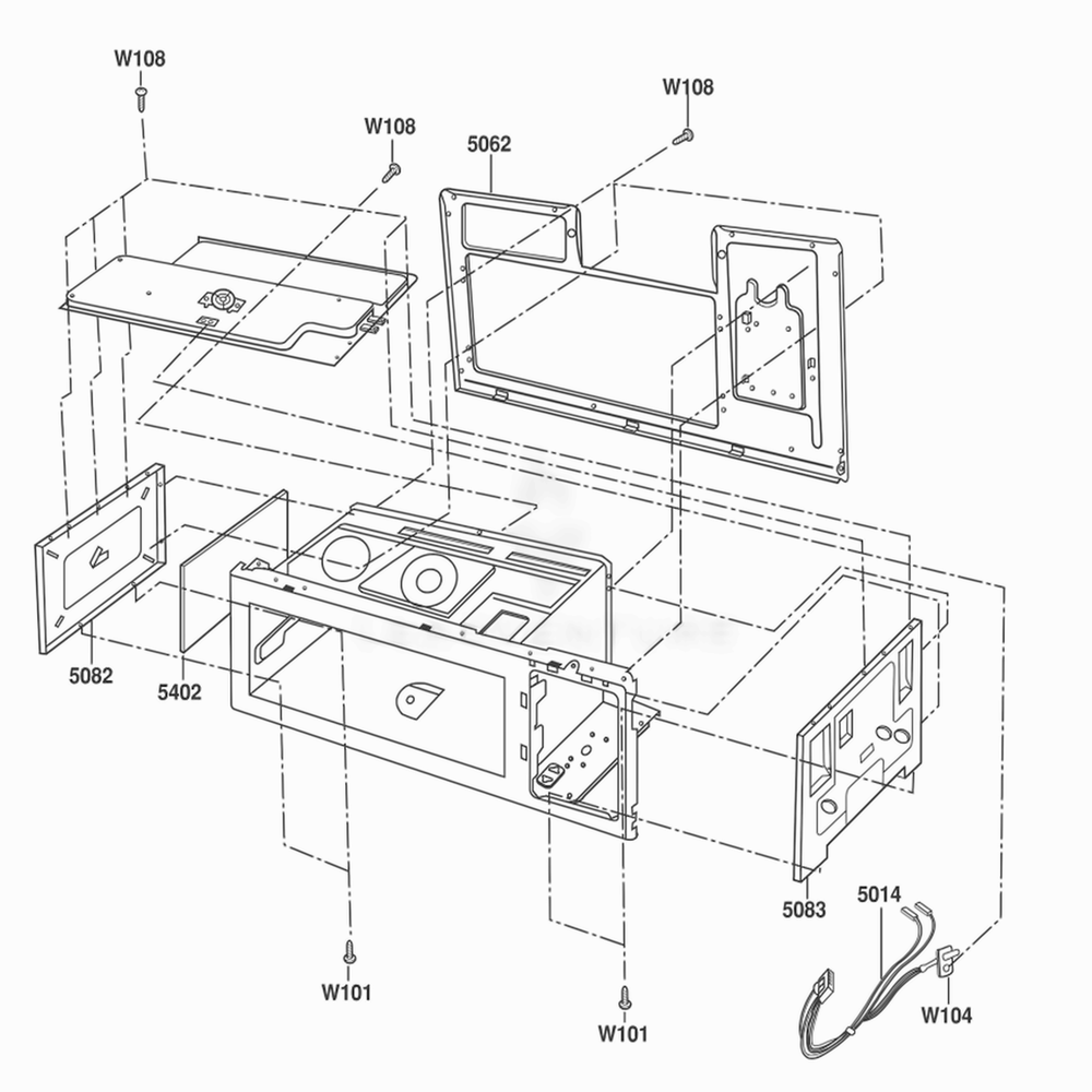 Interior Parts 3 Diagram and Parts List for DOTRC11B ABKEDOM LG Wall Oven