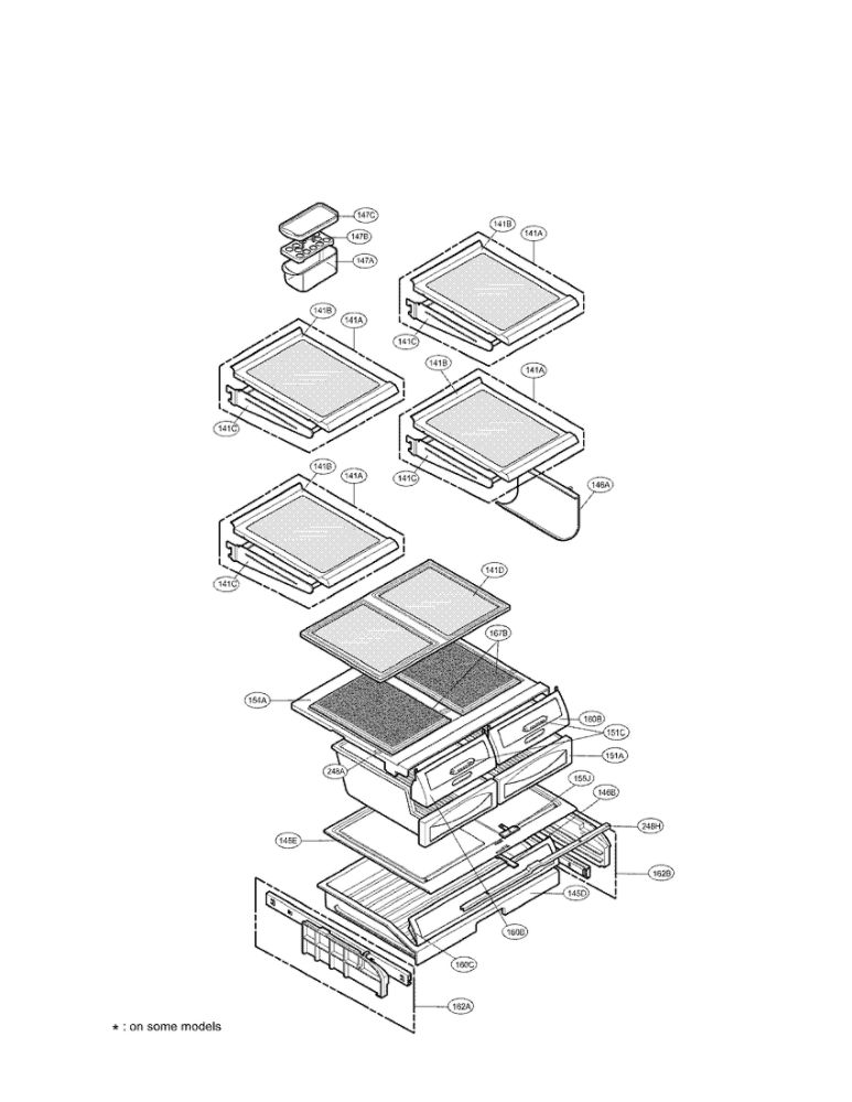 Refrigerator Parts Diagram and Parts List for LRFD25850ST 00 LG Refrigerator