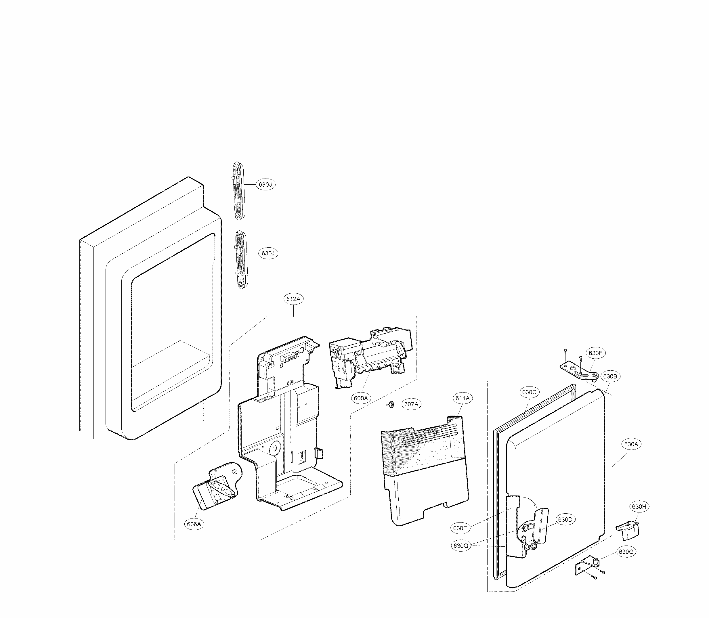 Ice Maker Parts Diagram and Parts List for 79573065410  Kenmore Refrigerator