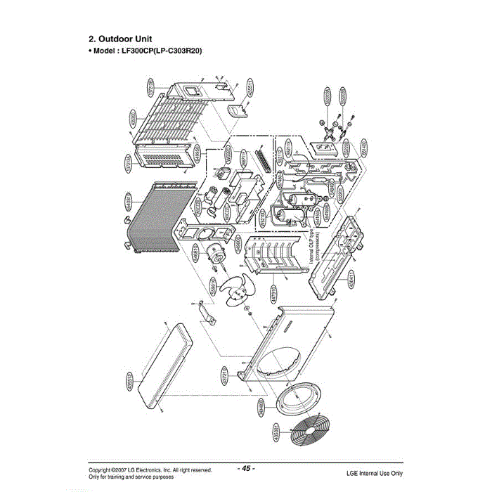 Section 1 Diagram and Parts List for LF300CP AWHAEUS LG Air Conditioner
