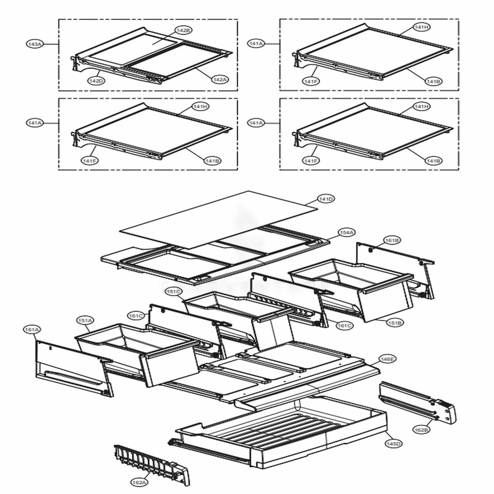 Refrigerator Parts Diagram and Parts List for LFXS29626S ASTCNA1 LG Refrigerator