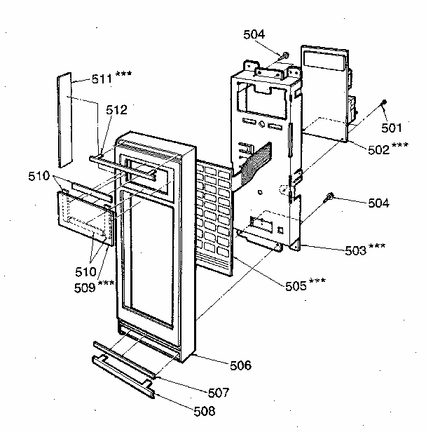 Control Panel Diagram and Parts List for 7218883880  Kenmore Microwave