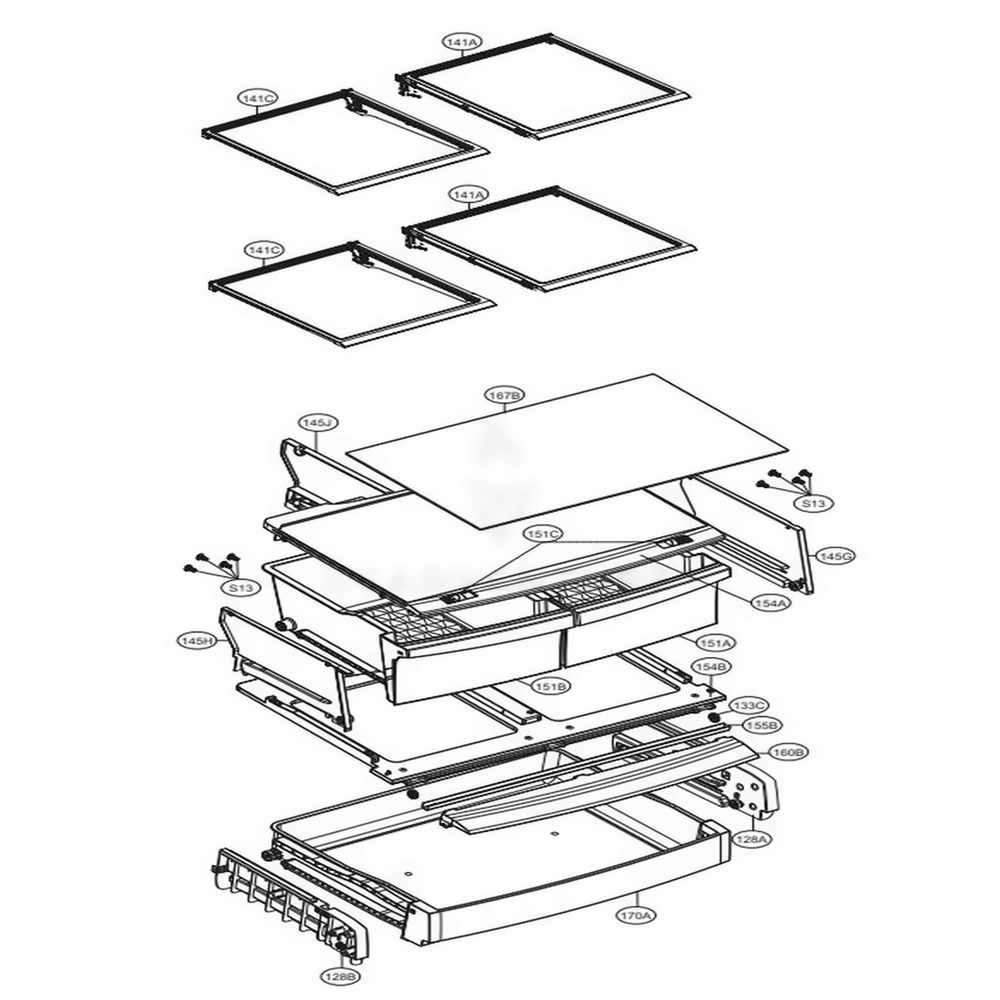Refrigerator Parts Diagram and Parts List for LFC24770SB AWBCNA1 LG Refrigerator