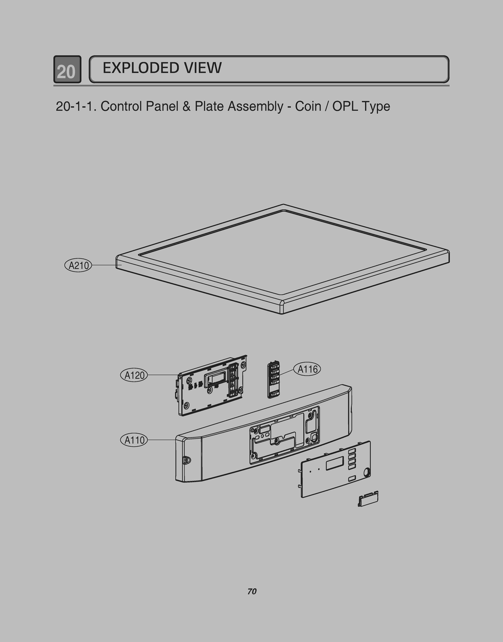 Control Panel And Plate Assembly Diagram and Parts List for GDL1329QED7 ASSEELC LG Dryer