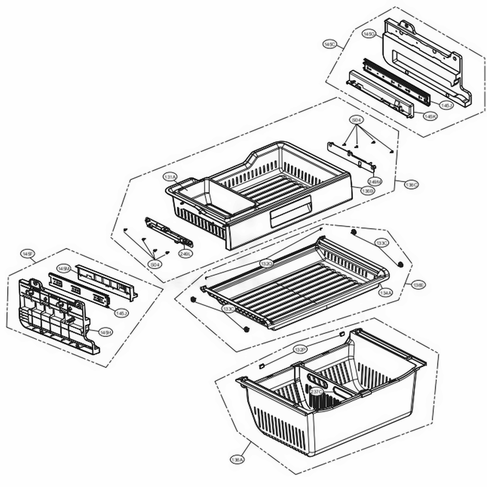 Freezer Parts Diagram and Parts List for LFXS30727S ASTCNA4 LG Refrigerator