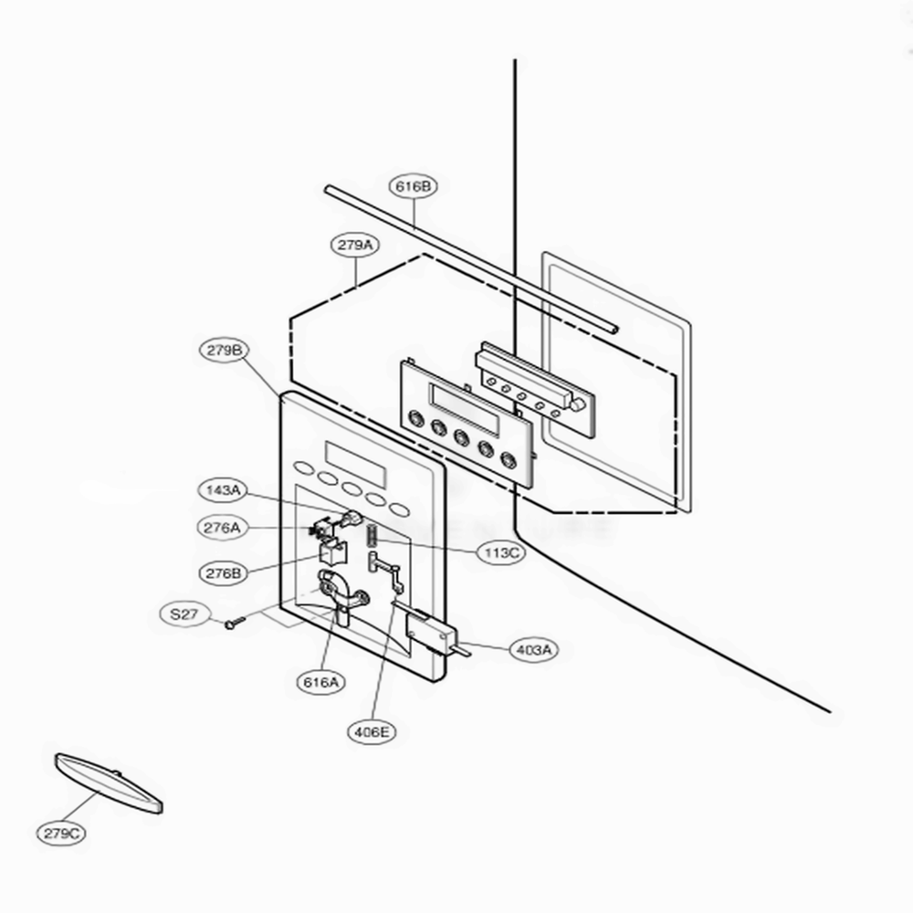 Dispenser Parts Diagram and Parts List for 75192 ASWCSER LG Refrigerator