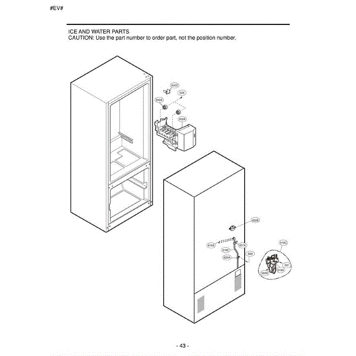 Section 1 Diagram and Parts List for LBC22520ST ASTCLGG LG Refrigerator