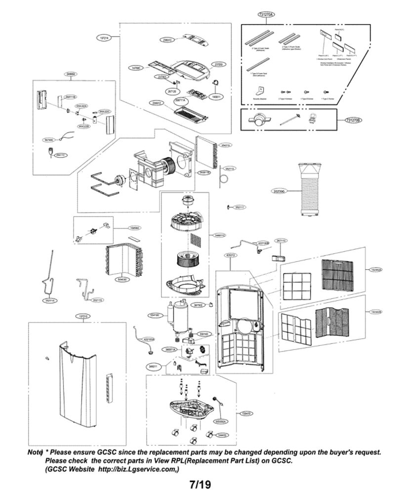 Room A/C Diagram and Parts List for LP1415GXR 00 LG Air Conditioner