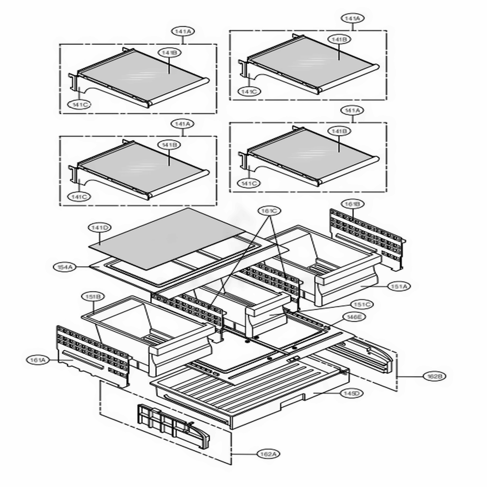 Refrigerator Parts Diagram and Parts List for LMC25785ST ASTCNA1 LG Refrigerator