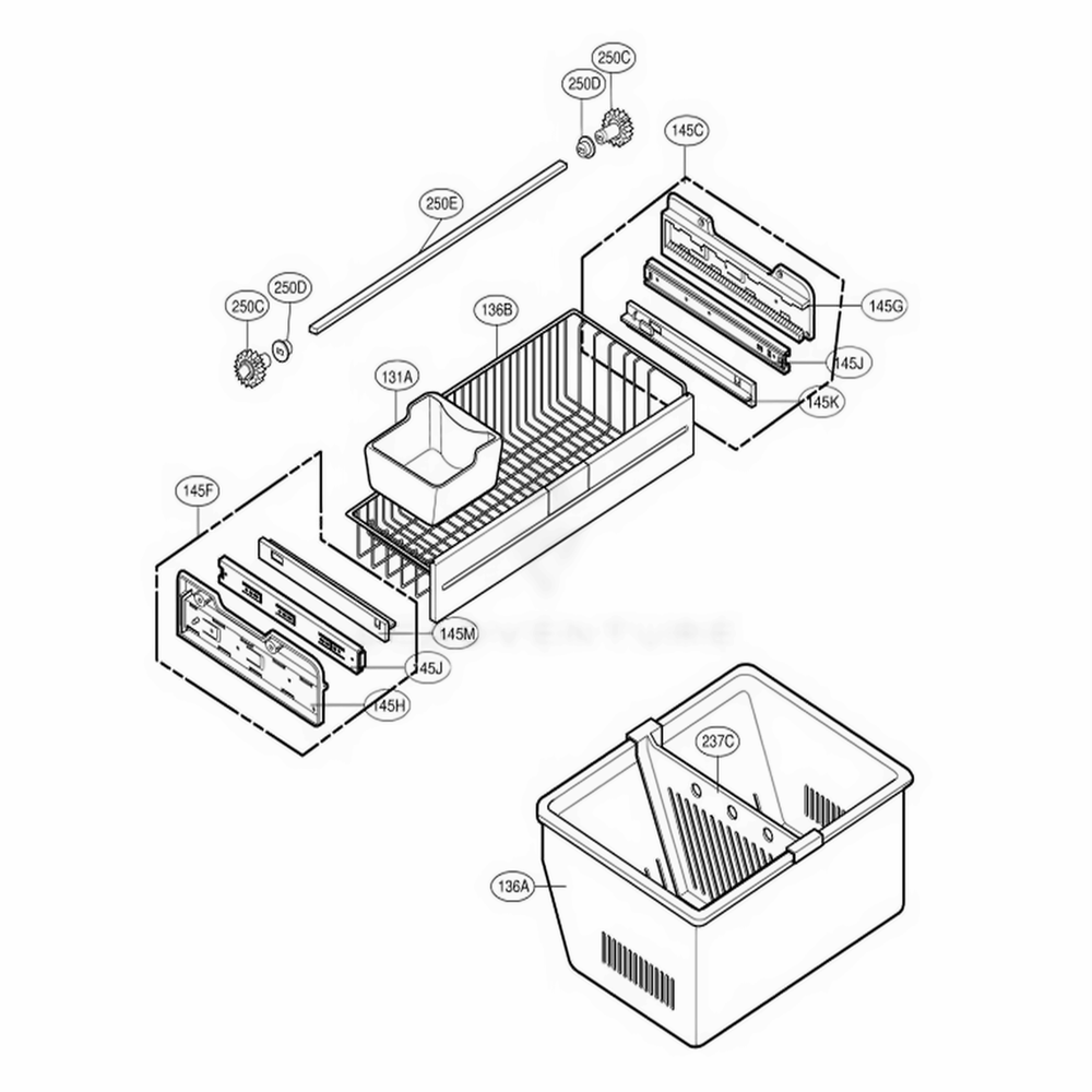 Freezer Parts Diagram and Parts List for 78754 ABICSER LG Refrigerator