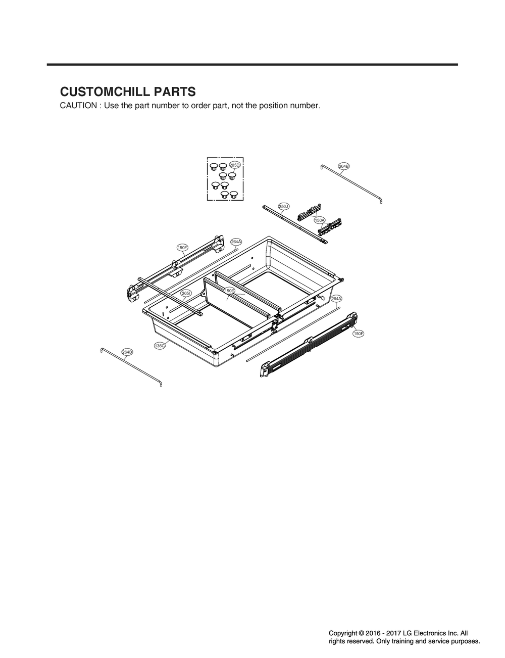 Customchill Parts Diagram and Parts List for GR-X23GHSJM ASTCNA1 LG Refrigerator
