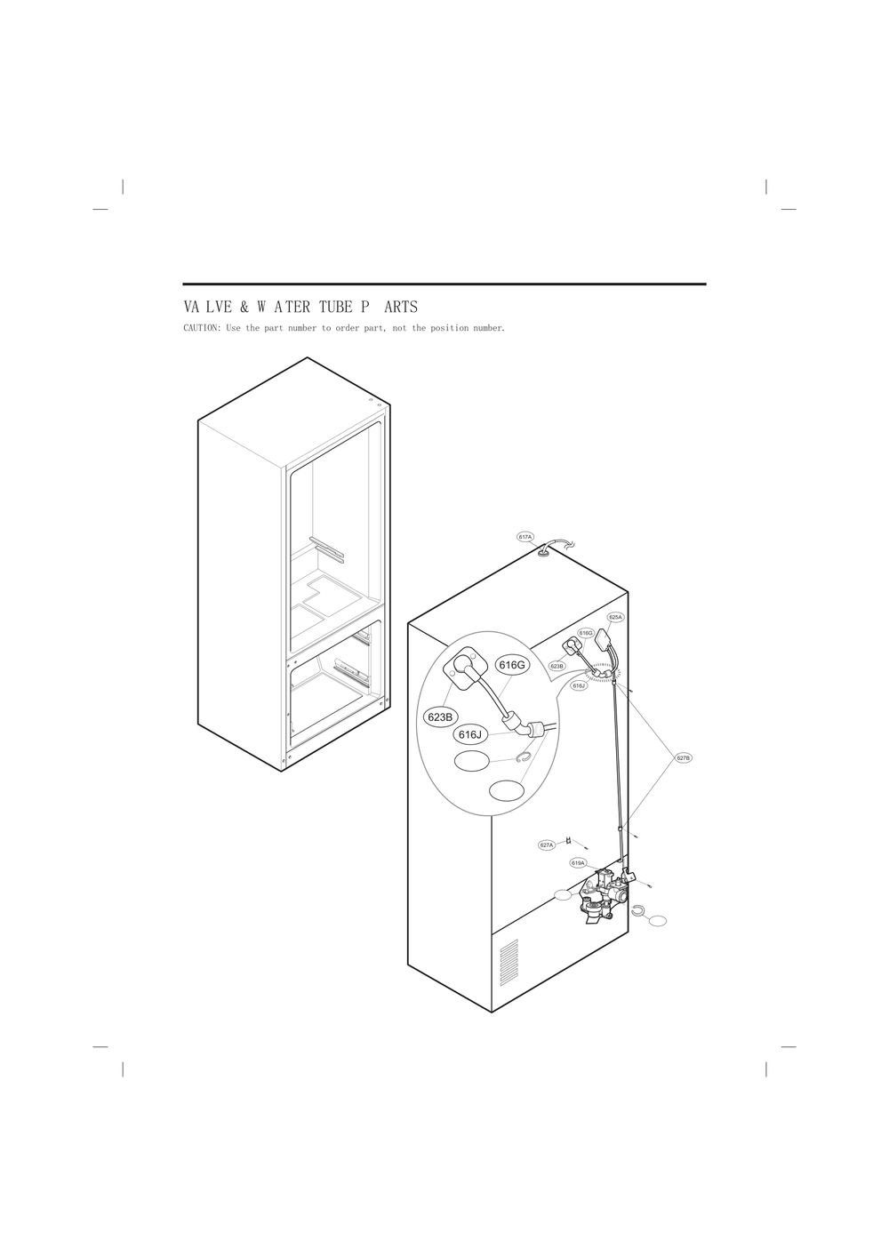 Valve And Water Tube Parts Diagram and Parts List for GC-L288NSJF ASTCNA1 LG Refrigerator